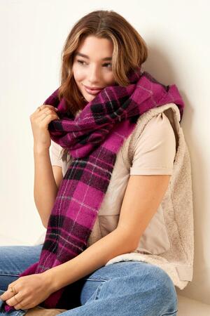 Scarf with checks Pink Acrylic h5 Picture2